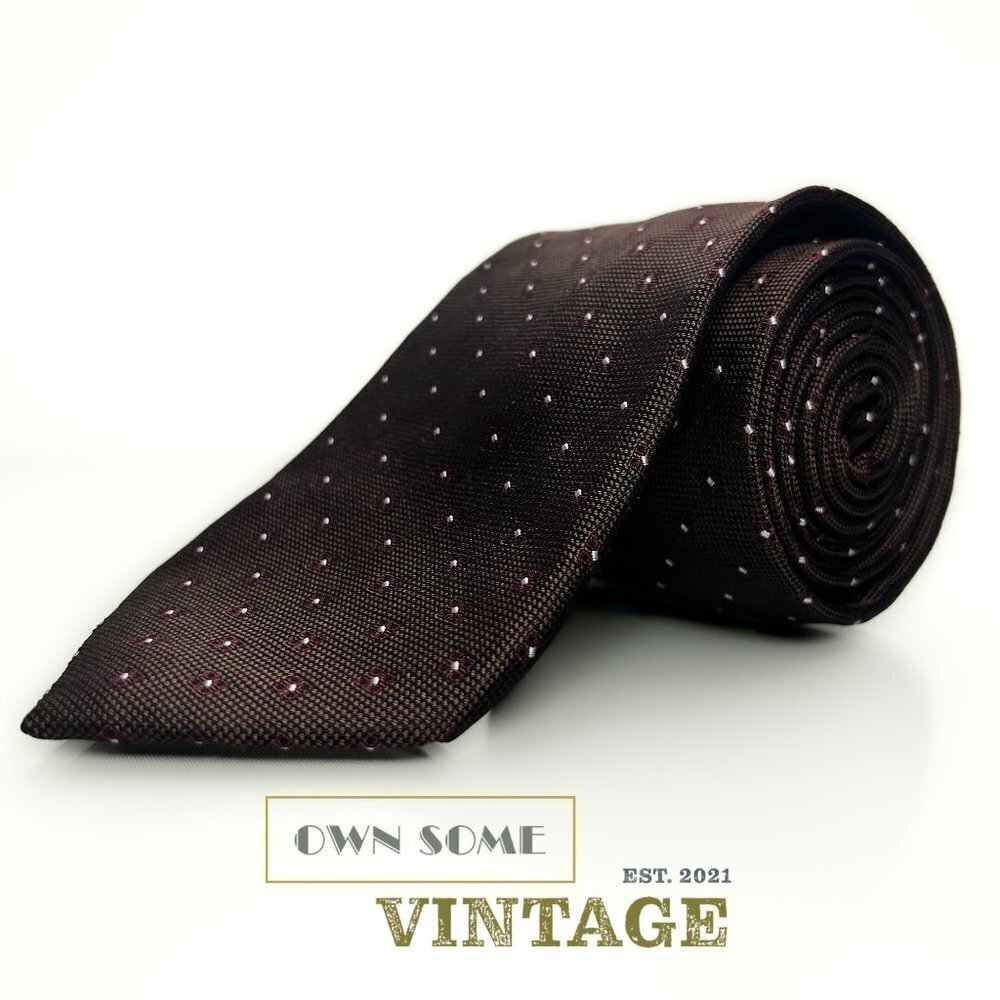 Nwot Woven Silk Tie with Cornflower Pattern | 2.5” Wide | Mens Silk Jacquard Tie - Picture 6 of 7